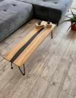 Table basse rivière d'époxy noir – Image 2