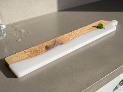 Planche à tapas bois et résine d'époxy