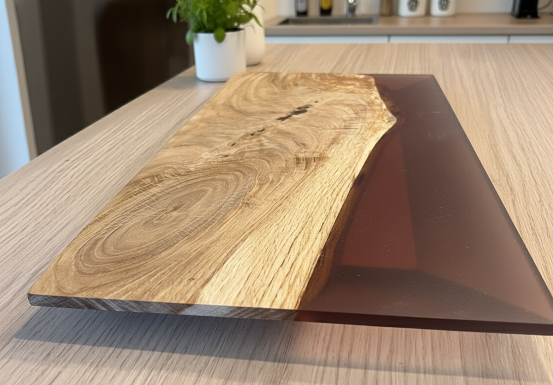 Planche design bois et résine brune – Image 2