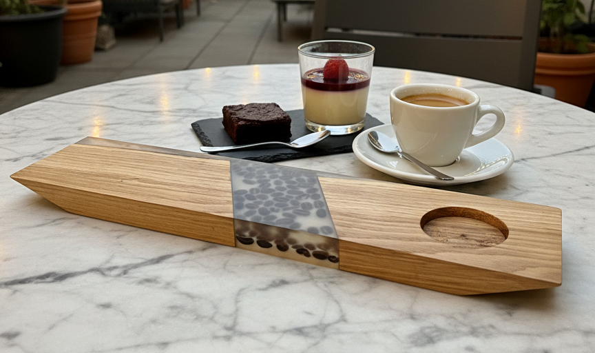 Planche apéritive bois et résine – Café